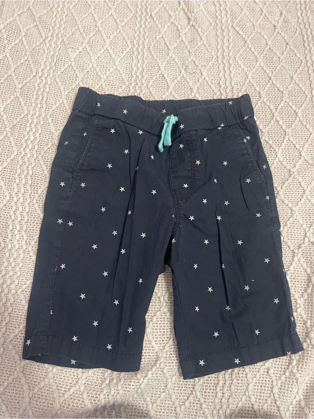 H&M Navy Star Shorts with Mint Drawstring